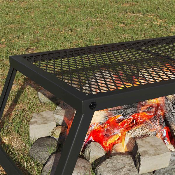 Grote foto vidaxl opvouwbare camping grill zwart 58 x 31 x 2 cm legeringen staal tuin en terras buitenkeukens