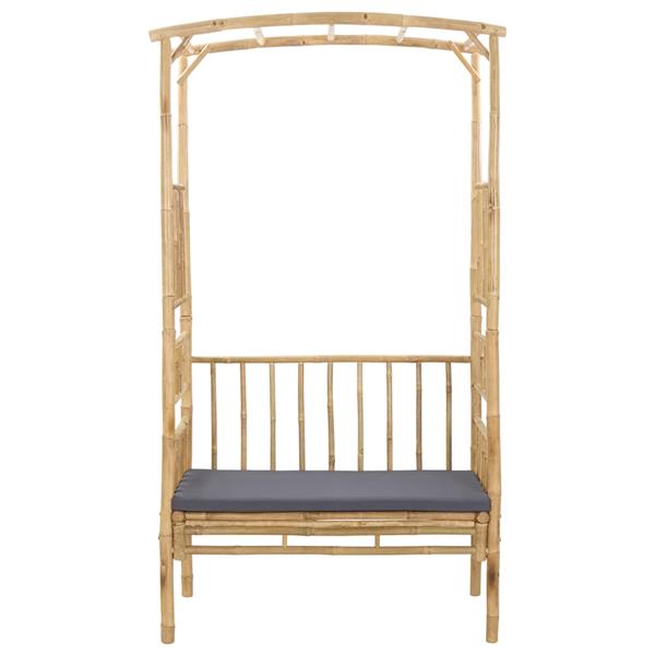 Grote foto vidaxl tuinboog met bank naturel 115 x 50 x 205 cm bamboe tuin en terras overige tuin en terras