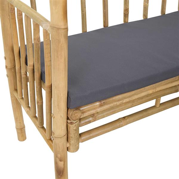 Grote foto vidaxl tuinboog met bank naturel 115 x 50 x 205 cm bamboe tuin en terras overige tuin en terras