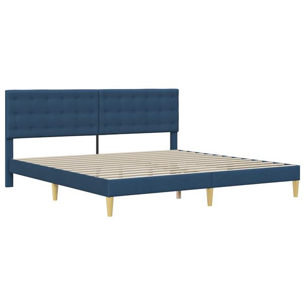 Grote foto vidaxl bedframe met hoofdeinde blauw 180 x 200 cm stof antiek en kunst stoelen en banken