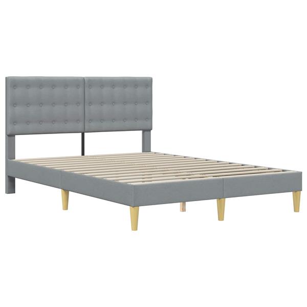 Grote foto vidaxl bedframe met hoofdeinde lichtgrijs 140 x 200 cm stof antiek en kunst stoelen en banken