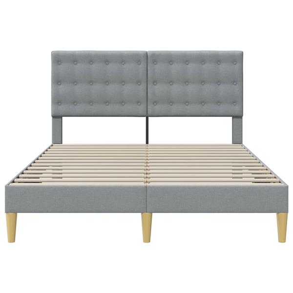 Grote foto vidaxl bedframe met hoofdeinde lichtgrijs 140 x 200 cm stof antiek en kunst stoelen en banken