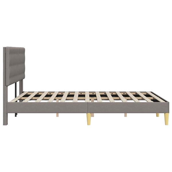 Grote foto vidaxl bedframe met hoofdeinde taupe 140 x 190 cm stof antiek en kunst stoelen en banken