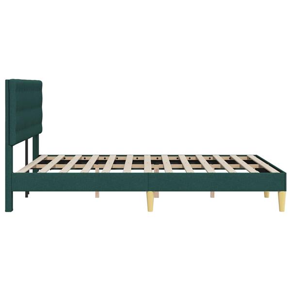 Grote foto vidaxl bedframe met hoofdeinde donkergroen 120 x 200 cm stof antiek en kunst stoelen en banken