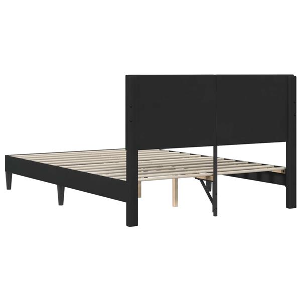 Grote foto vidaxl bedframe met hoofdeinde zwart 120 x 200 cm fluweel antiek en kunst stoelen en banken