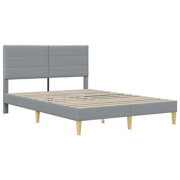 Grote foto vidaxl bedframe met hoofdeinde lichtgrijs 120 x 200 cm stof antiek en kunst stoelen en banken