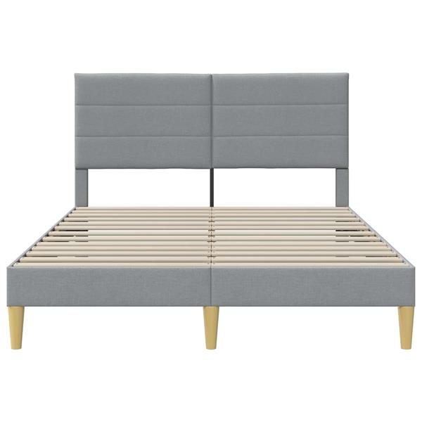 Grote foto vidaxl bedframe met hoofdeinde lichtgrijs 120 x 200 cm stof antiek en kunst stoelen en banken