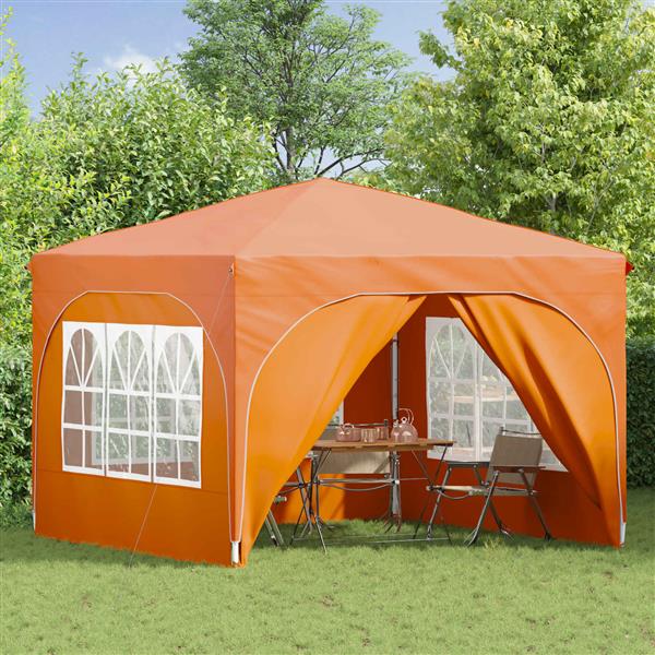 Grote foto vidaxl pop up feesttent 290 x 290 x 245 cm oranje tuin en terras overige tuin en terras