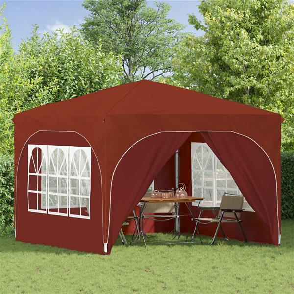 Grote foto vidaxl pop up feesttent 290 x 290 x 245 cm terracotta tuin en terras overige tuin en terras