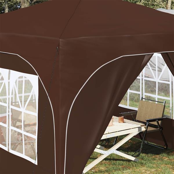 Grote foto vidaxl pop up feesttent 290 x 290 x 245 cm bruin tuin en terras overige tuin en terras