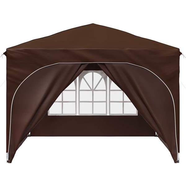 Grote foto vidaxl pop up feesttent 290 x 290 x 245 cm bruin tuin en terras overige tuin en terras