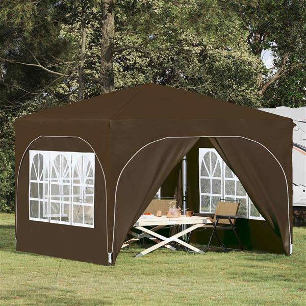 Grote foto vidaxl pop up feesttent 290 x 290 x 245 cm taupe tuin en terras overige tuin en terras