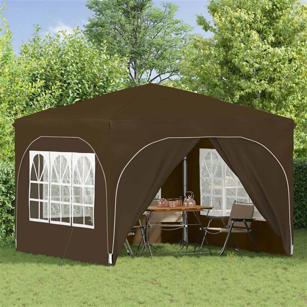 Grote foto vidaxl pop up feesttent 290 x 290 x 245 cm taupe tuin en terras overige tuin en terras