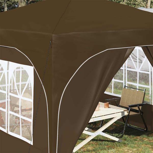 Grote foto vidaxl pop up feesttent 290 x 290 x 245 cm taupe tuin en terras overige tuin en terras