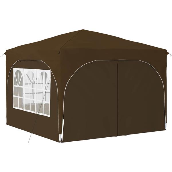 Grote foto vidaxl pop up feesttent 290 x 290 x 245 cm taupe tuin en terras overige tuin en terras