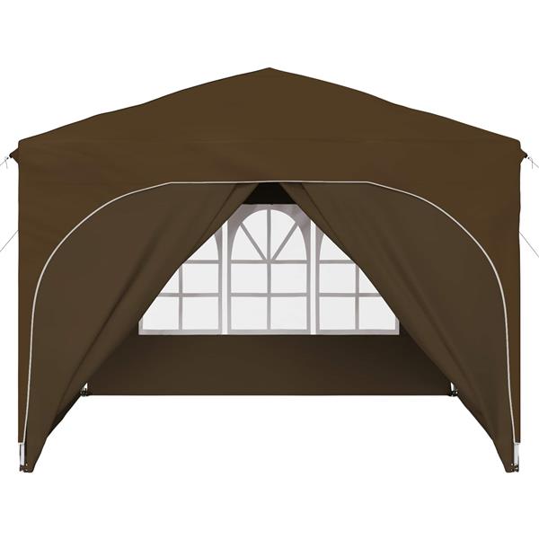 Grote foto vidaxl pop up feesttent 290 x 290 x 245 cm taupe tuin en terras overige tuin en terras