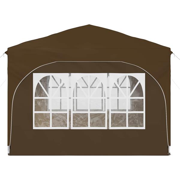 Grote foto vidaxl pop up feesttent 290 x 290 x 245 cm taupe tuin en terras overige tuin en terras