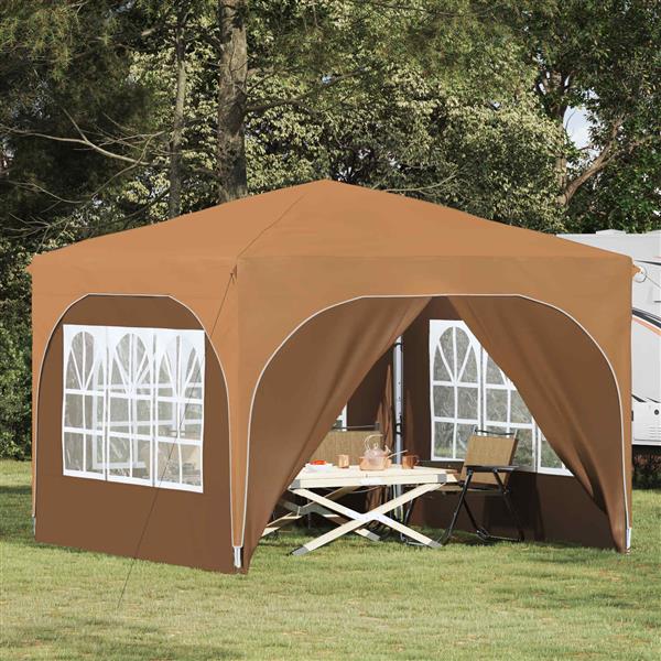 Grote foto vidaxl pop up feesttent 290 x 290 x 245 cm beige tuin en terras overige tuin en terras