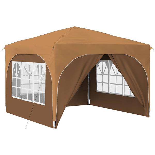 Grote foto vidaxl pop up feesttent 290 x 290 x 245 cm beige tuin en terras overige tuin en terras