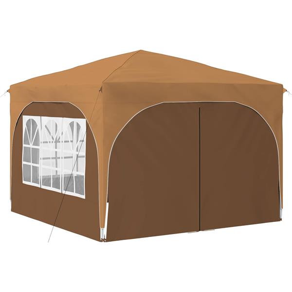 Grote foto vidaxl pop up feesttent 290 x 290 x 245 cm beige tuin en terras overige tuin en terras