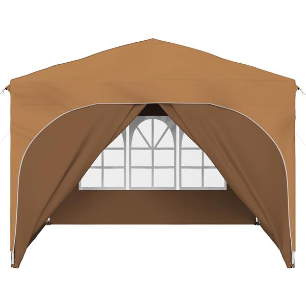 Grote foto vidaxl pop up feesttent 290 x 290 x 245 cm beige tuin en terras overige tuin en terras