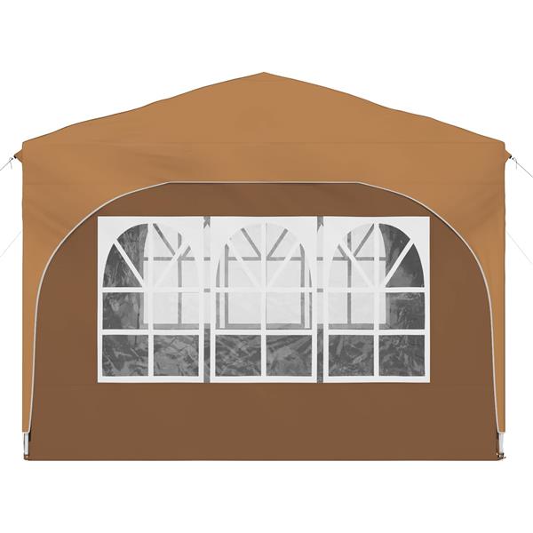 Grote foto vidaxl pop up feesttent 290 x 290 x 245 cm beige tuin en terras overige tuin en terras