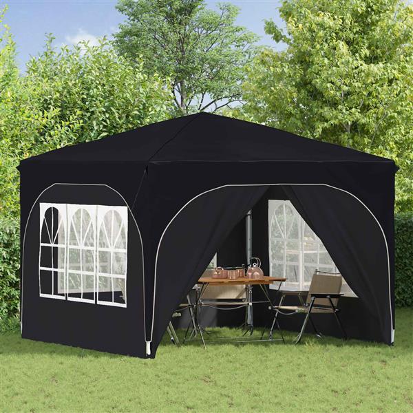 Grote foto vidaxl pop up feesttent 290 x 290 x 245 cm antraciet tuin en terras overige tuin en terras
