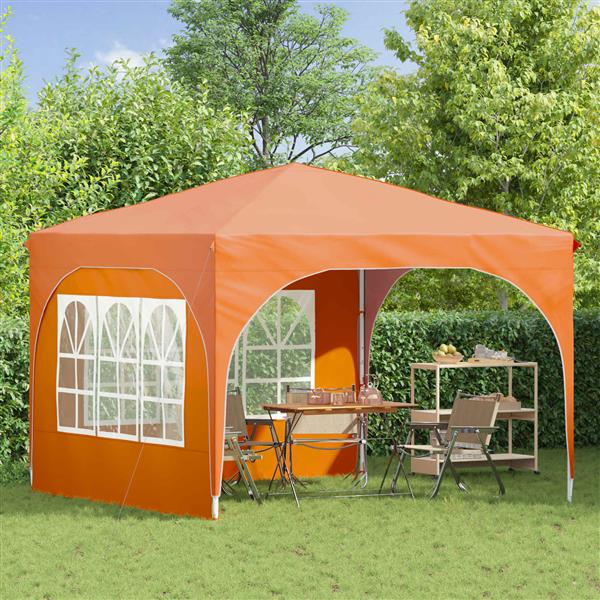 Grote foto vidaxl pop up feesttent 290 x 290 x 245 cm oranje tuin en terras overige tuin en terras