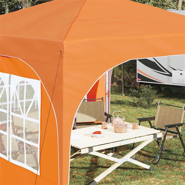 Grote foto vidaxl pop up feesttent 290 x 290 x 245 cm oranje tuin en terras overige tuin en terras