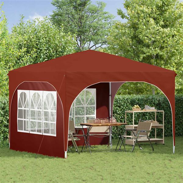 Grote foto vidaxl pop up feesttent 290 x 290 x 245 cm terracotta tuin en terras overige tuin en terras