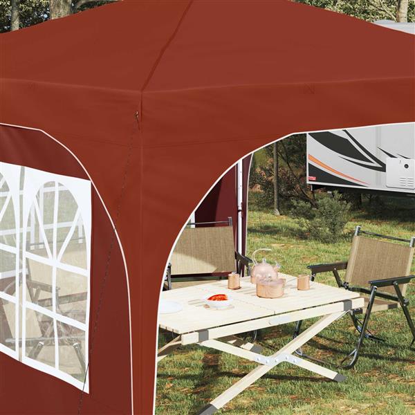 Grote foto vidaxl pop up feesttent 290 x 290 x 245 cm terracotta tuin en terras overige tuin en terras