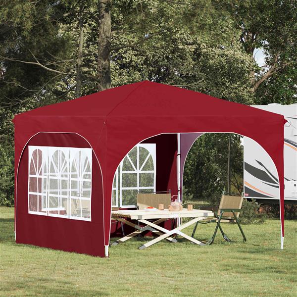 Grote foto vidaxl pop up feesttent 290 x 290 x 245 cm bordeauxrood tuin en terras overige tuin en terras