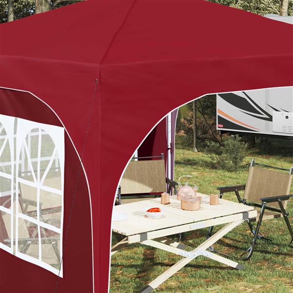 Grote foto vidaxl pop up feesttent 290 x 290 x 245 cm bordeauxrood tuin en terras overige tuin en terras