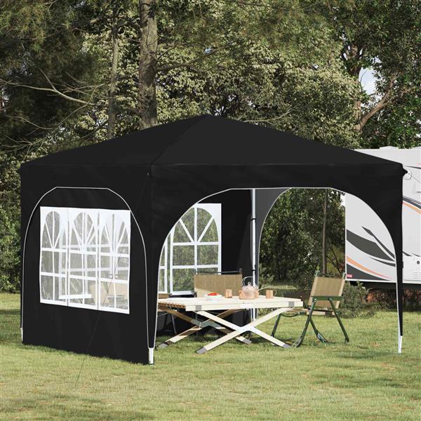 Grote foto vidaxl pop up feesttent 290 x 290 x 245 cm antraciet tuin en terras overige tuin en terras