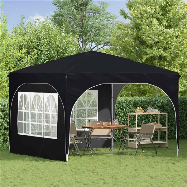 Grote foto vidaxl pop up feesttent 290 x 290 x 245 cm antraciet tuin en terras overige tuin en terras