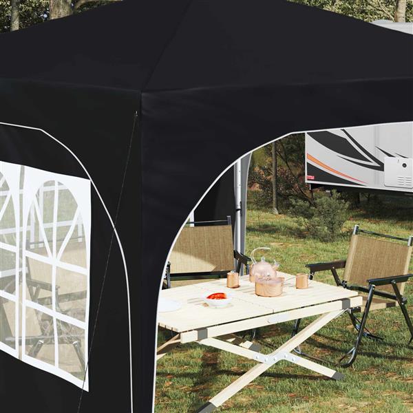 Grote foto vidaxl pop up feesttent 290 x 290 x 245 cm antraciet tuin en terras overige tuin en terras