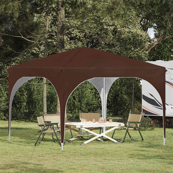 Grote foto vidaxl pop up feesttent 290 x 290 x 245 cm bruin tuin en terras overige tuin en terras