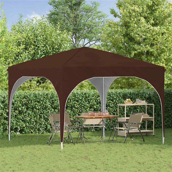 Grote foto vidaxl pop up feesttent 290 x 290 x 245 cm bruin tuin en terras overige tuin en terras