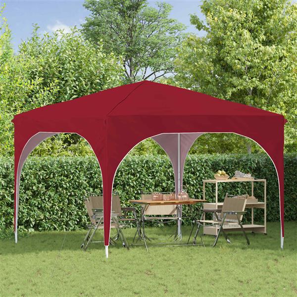 Grote foto vidaxl pop up feesttent 290 x 290 x 245 cm bordeauxrood tuin en terras overige tuin en terras