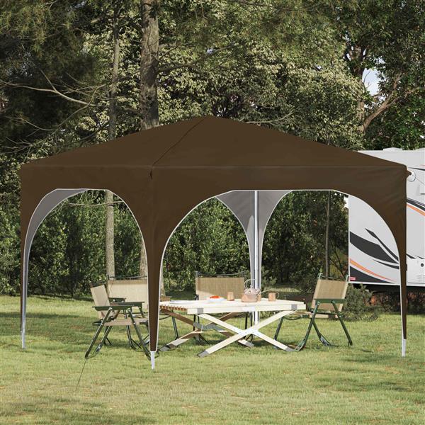 Grote foto vidaxl pop up feesttent 290 x 290 x 245 cm taupe tuin en terras overige tuin en terras
