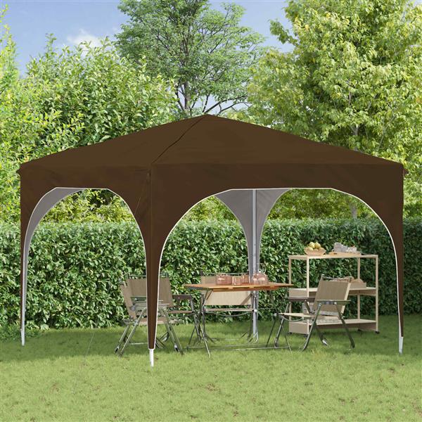 Grote foto vidaxl pop up feesttent 290 x 290 x 245 cm taupe tuin en terras overige tuin en terras