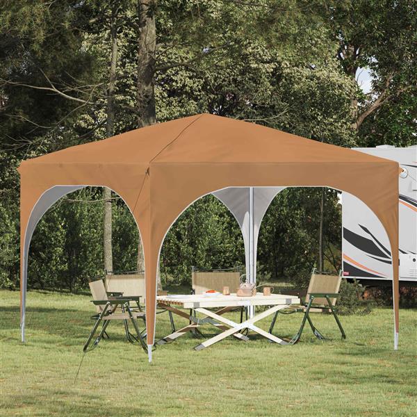 Grote foto vidaxl pop up feesttent 290 x 290 x 245 cm beige tuin en terras overige tuin en terras