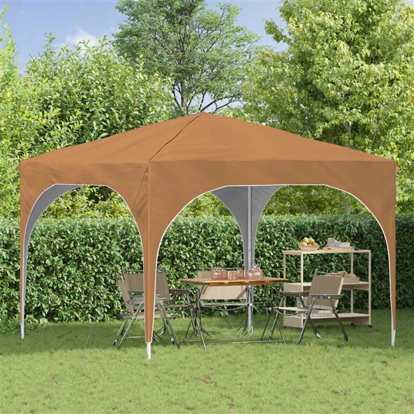 Grote foto vidaxl pop up feesttent 290 x 290 x 245 cm beige tuin en terras overige tuin en terras