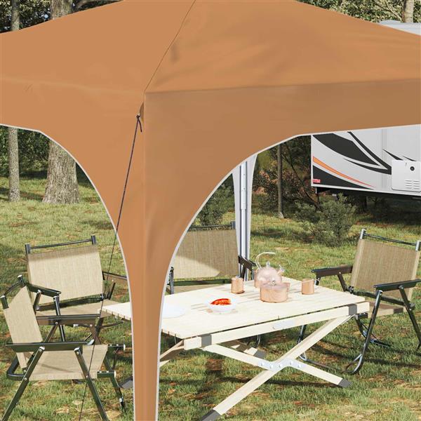 Grote foto vidaxl pop up feesttent 290 x 290 x 245 cm beige tuin en terras overige tuin en terras