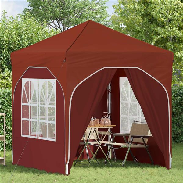 Grote foto vidaxl pop up feesttent 192 x 192 x 245 cm terracotta tuin en terras overige tuin en terras