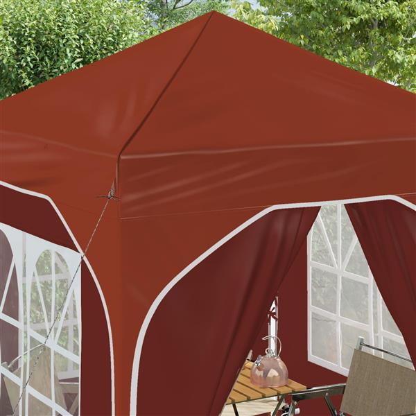 Grote foto vidaxl pop up feesttent 192 x 192 x 245 cm terracotta tuin en terras overige tuin en terras