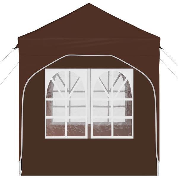 Grote foto vidaxl pop up feesttent 192 x 192 x 245 cm bruin tuin en terras overige tuin en terras