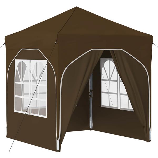 Grote foto vidaxl pop up feesttent 192 x 192 x 245 cm taupe tuin en terras overige tuin en terras