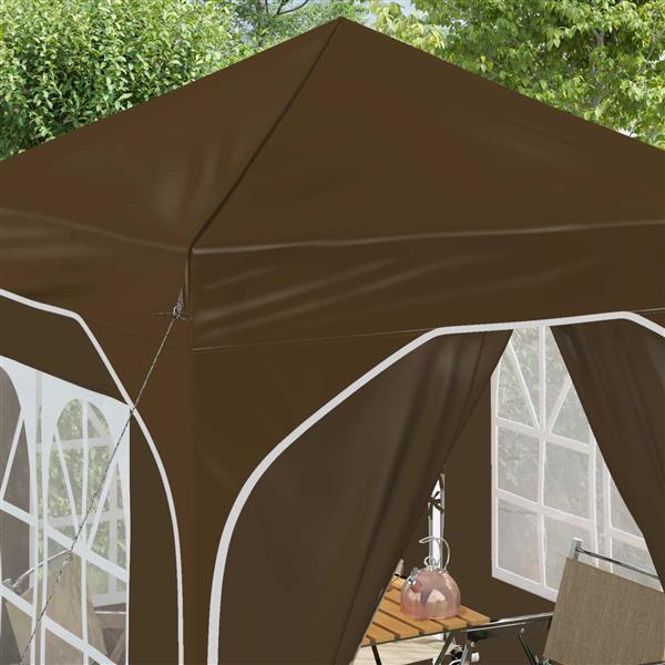 Grote foto vidaxl pop up feesttent 192 x 192 x 245 cm taupe tuin en terras overige tuin en terras