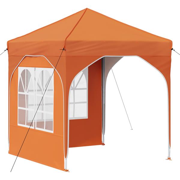 Grote foto vidaxl pop up feesttent 192 x 192 x 245 cm oranje tuin en terras overige tuin en terras